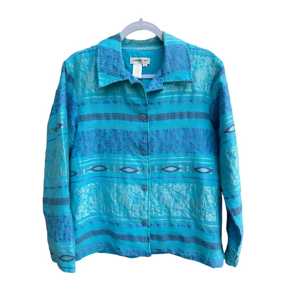 Coldwater Creek Woman's Button up Jacket‎ Blues Size Medium